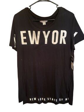 Adam Levine Collection Black "New York State of Mind" Graphic T-Shirt. NWT SZ L